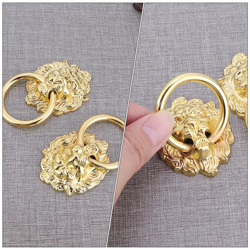 Antique Lion Head Cabinet Pull Handles 8pcs Gold Alloy Drawer Knobs For Kitchen Wardrobe - Image 5
