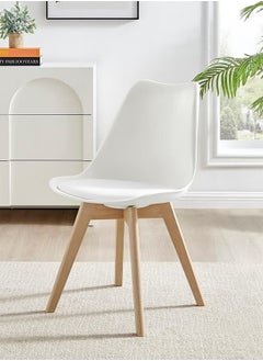 3-Pieces Coffee Table Set, Side Table, Modern Bedside Table, Round Coffee Table with Side Accent for Living Room, Bedroom, Balcony, Family and Office White Size: 48x48x60cm with 2 White Mid Century Soft Padded Seats Modern Side Chair and Wooden Legs - pzsku/ZAECD8D95951B5FEDD28BZ/45/_/1734786513/39e3886b-5643-4715-9248-b816877a3937