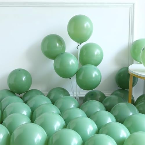 GIHOO 137PCS Sage Green Balloon Garland Arch Kit White Gold Confetti Balloons Retro Green Balloon and Gold Metallic Chrome Latex Balloons for Wedding Birthday Baby Shower Decorations - Image 5