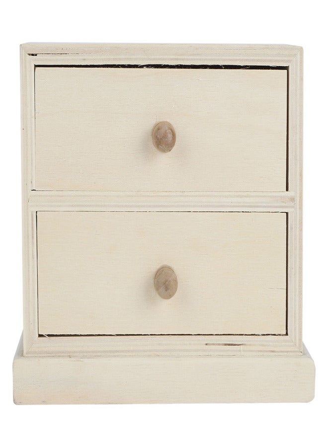 Wooden Simple Desktop Storage Box Cosmetics Jewelry Document Organizer Case with Drawers - Image 4