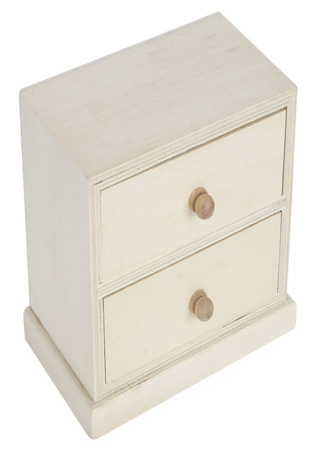 Wooden Simple Desktop Storage Box Cosmetics Jewelry Document Organizer Case with Drawers - Image 5
