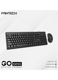 FANTECH Fantech KM103 Resilient Full Size Gaming/Office Keyboard with Gaming/Office Mouse, Water Resistant, Comfortable Design, Adjustable Stands, Plug & Play Convenience  - Image 3