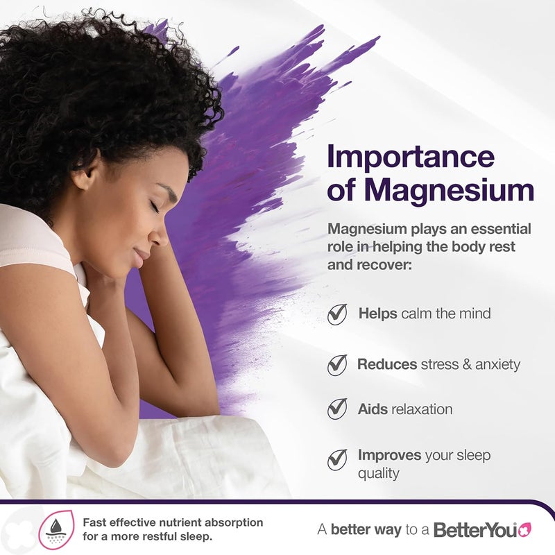 BetterYou Magnesium Sleep Body Spray Made with Zechstein Magnesium Chloride and Essential Oils Magnesium Supplement Natural Sleep Aid PalmOil Free 100ml 600 Sprays - Image 2