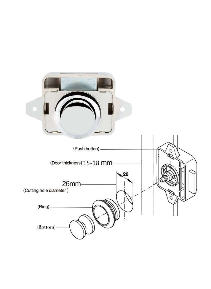 Y&D - 10 PCS Push Button Latch Cabinet Door Catch Keyless Cupboard Locks for RV Yachts Motorhome Camper Caravan - Image 1
