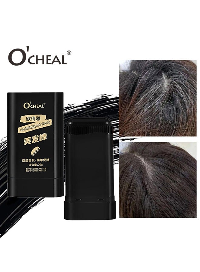 OCHEAL Cover Grey Hair,Safe and Convenient Comb Hair Dye, Upgraded Waterproof and Sweat-proof Hair Dye Comb, Southeasty Hairdressing Wand, 2-in-1 Natural Plant Hair Dye, Covering Gray Hair, Quick Touch-Ups -#01 Black (20g) - Image 1