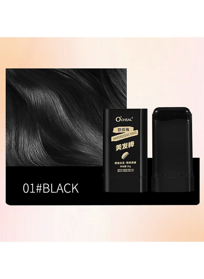 OCHEAL Cover Grey Hair,Safe and Convenient Comb Hair Dye, Upgraded Waterproof and Sweat-proof Hair Dye Comb, Southeasty Hairdressing Wand, 2-in-1 Natural Plant Hair Dye, Covering Gray Hair, Quick Touch-Ups -#01 Black (20g) - Image 2