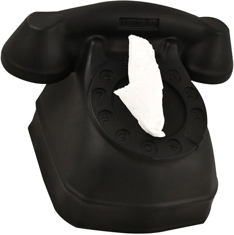 صندوق المناديل الورقية على شكل هاتف أسود - موزع أنيق لديكور المنزل - Image 4