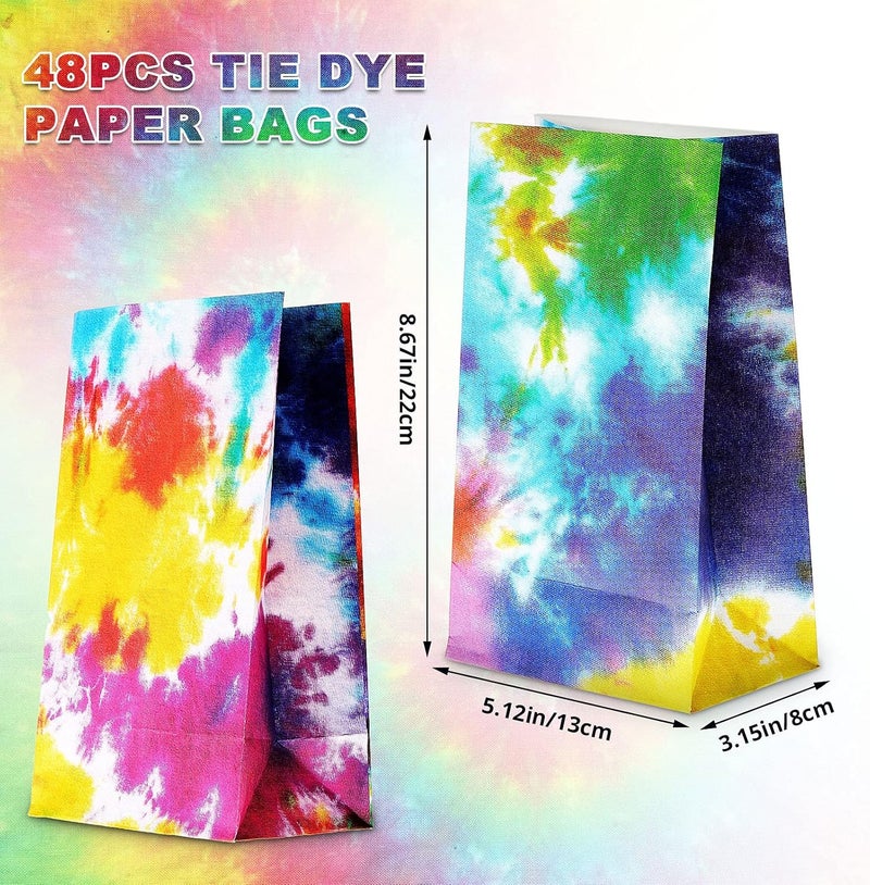 كلاراكو أكياس ورقية من كلاركو، 48 قطعة، أكياس هدايا، أكياس ورقية ملونة للحفلات، إكسسوارات حفلات، لوازم تزيين الحفلات، تصميمان لحفلات أعياد الميلاد، حفلات بطابع كلاسيكي، حفلات بطابع صبغ التعادل - Image 2