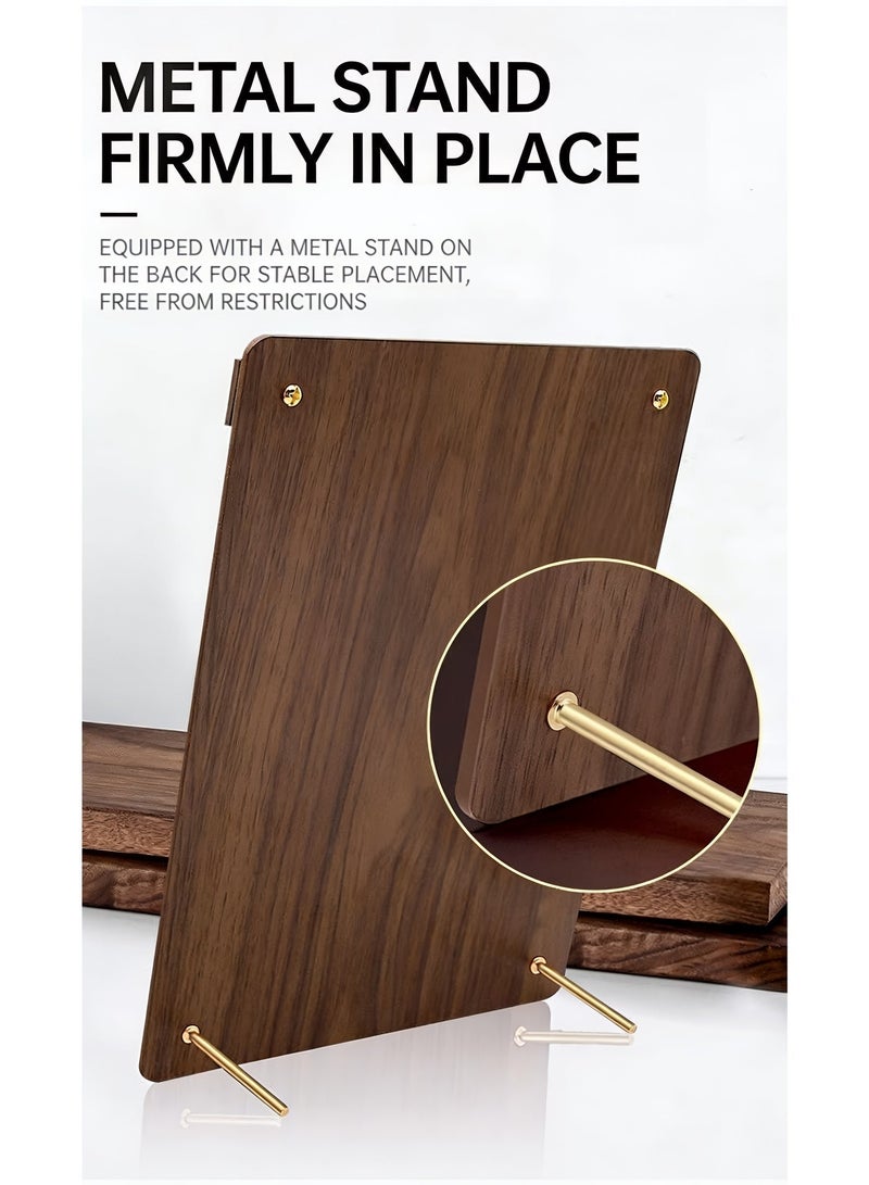 TrustMate Premium A4 Wooden Display Stand - High-Definition Acrylic Menu and Certificate Holder - Luxury Walnut Finish - Vertical & Horizontal Use for Office, Restaurant, and Home - Image 4