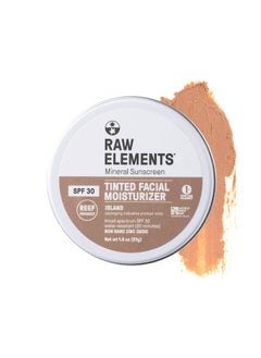 raw elements Raw Element Ultra-Moisturizing Tinted Face Cream, Non Toxic Mineral Face Sunscreen, Daily Tinted Moisturizer, Non-Nano Zinc Oxide, Reef Friendly, All Ages, SPF 30, 1.8 oz, Island, Pack of 1 