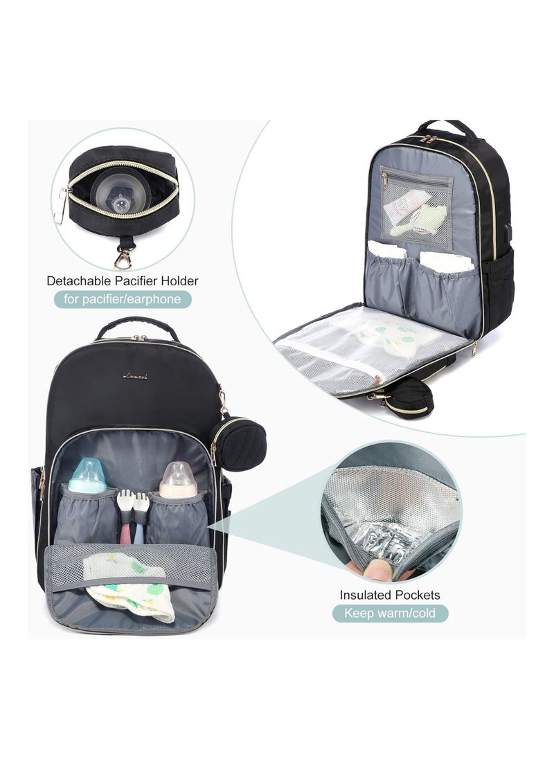Lovevook Diaper Bag Backpack Lovevook Quilted Baby Bag With Changing Pad And Pacifier Holder  - Image 3