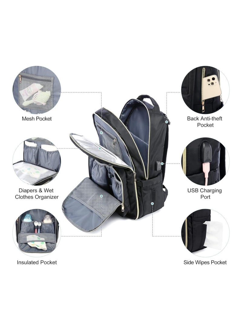 Lovevook Diaper Bag Backpack Lovevook Quilted Baby Bag With Changing Pad And Pacifier Holder  - Image 2