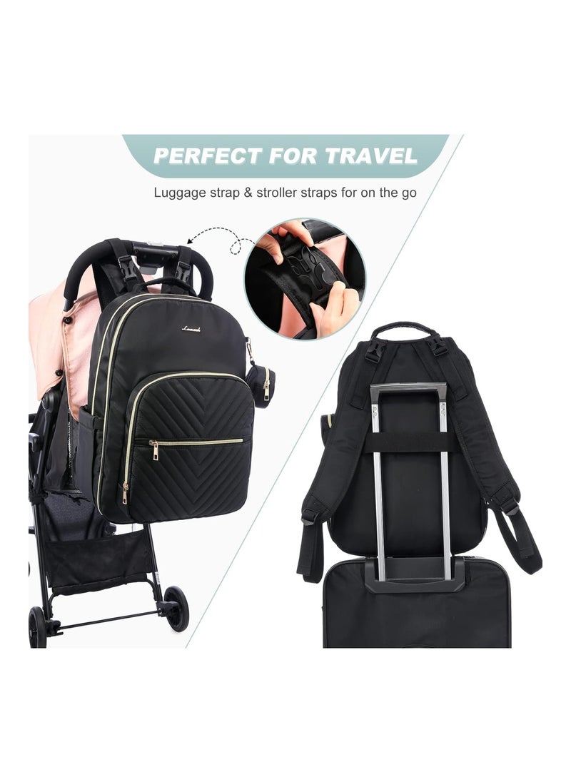 Lovevook Diaper Bag Backpack Lovevook Quilted Baby Bag With Changing Pad And Pacifier Holder  - Image 5