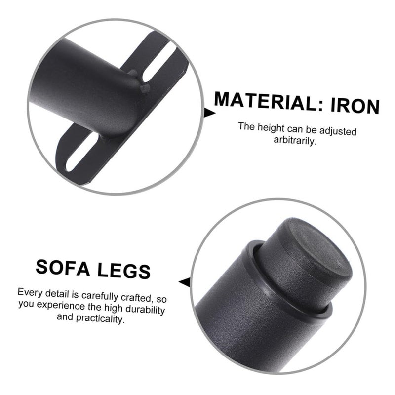 Adjustable Bed Frame Support Legs Heavy Duty Iron Furniture Feet Black - Image 3