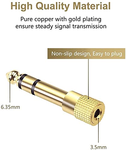 NEXT GEEK Gold Plated 3.5mm Female to 6.5mm Male Headphone Audio Stereo Adapter Plug Converter Jack for Electric Guitar, Amplifier, Piano, Keyboard, etc (Pack of 2) (2 Year Warranty) - Image 5