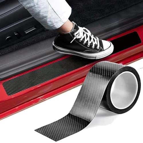 Bennort High Gloss Carbon Fiber Black Anti Scratch Tape for Car Door, Edge, Entry Guard, Front and Rear Bumper Protector Strip, Carbon Fibre Car Door Sill Protector Film Tape (2inch X 5m) - Image 1
