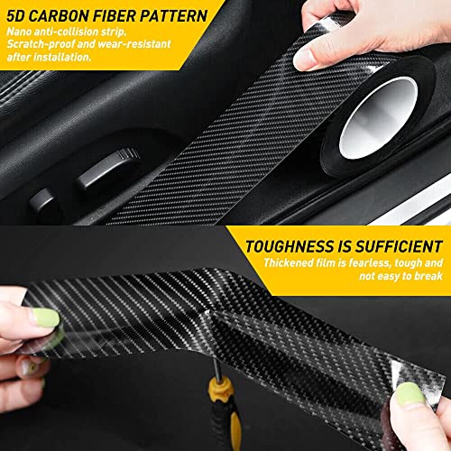 Bennort High Gloss Carbon Fiber Black Anti Scratch Tape for Car Door, Edge, Entry Guard, Front and Rear Bumper Protector Strip, Carbon Fibre Car Door Sill Protector Film Tape (2inch X 5m) - Image 4