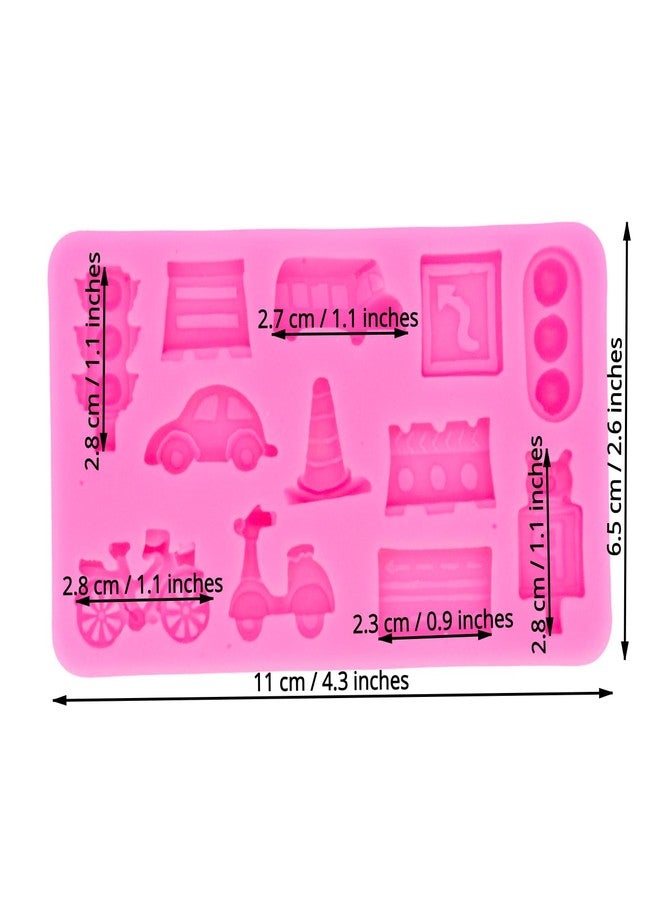 Jansowin 3D Vehicle Car Traffic Bus Silicone Mold Candy Jewelry Earrings Clay Epoxy Resin Chocolate Topper Decoration Decor Desserts Gum Paste Fondant Pudding Cupcake Handmade Ice Cream Jelly Shots Children - Image 2