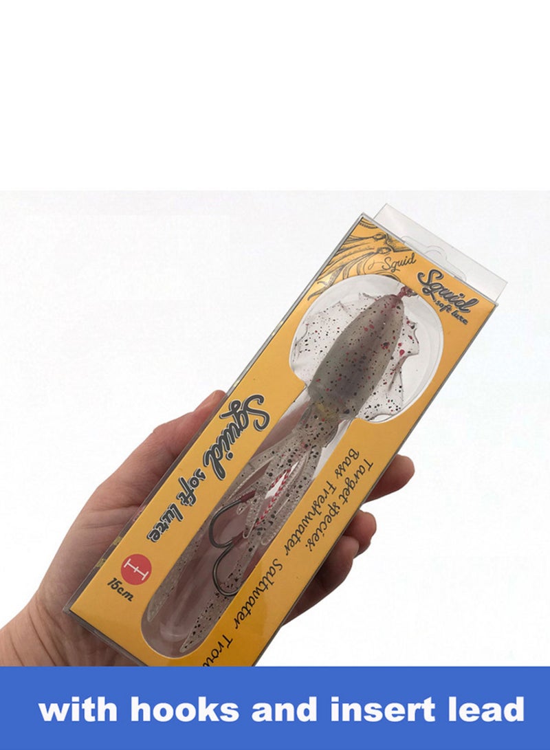 Generic 60g UV Luminous Squid-shaped Bait, Simulated Bait With Hook For Sea Fishing, Soft Fake Bait For Tuna  - Image 3