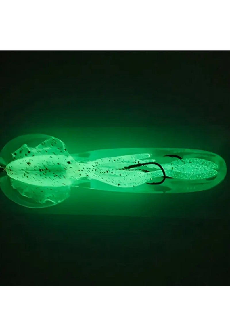 Generic 60g UV Luminous Squid-shaped Bait, Simulated Bait With Hook For Sea Fishing, Soft Fake Bait For Tuna  - Image 2