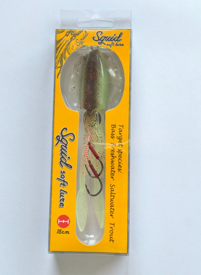 Generic 60g UV Luminous Squid-shaped Bait, Simulated Bait With Hook For Sea Fishing, Soft Fake Bait For Tuna  - Image 4