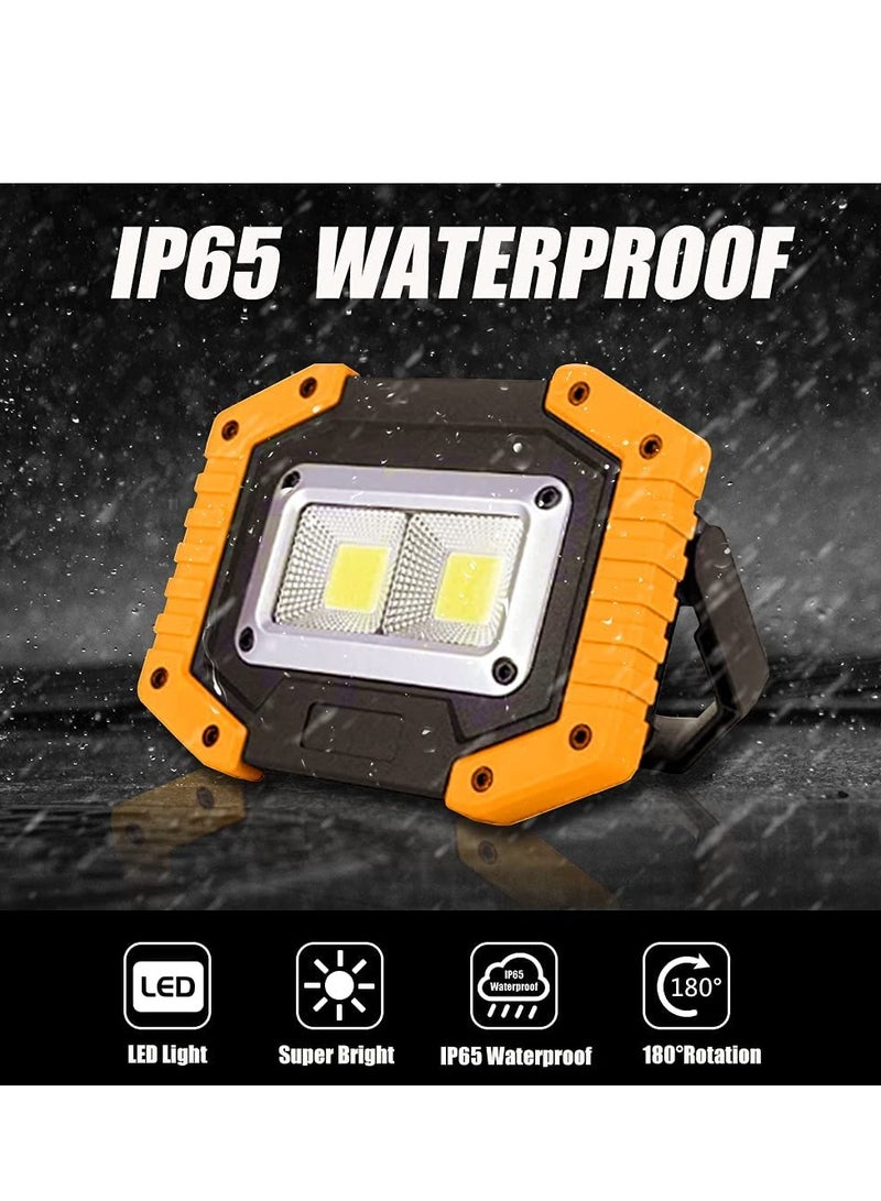 إسكدنيا LED Work Light 2 COB 30W 1500LM Rechargeable Portable Waterproof LED Flood Lights for Outdoor Camping Hiking Emergency Car Repairing Household and Job Site Lighting 1 PACK - Image 5