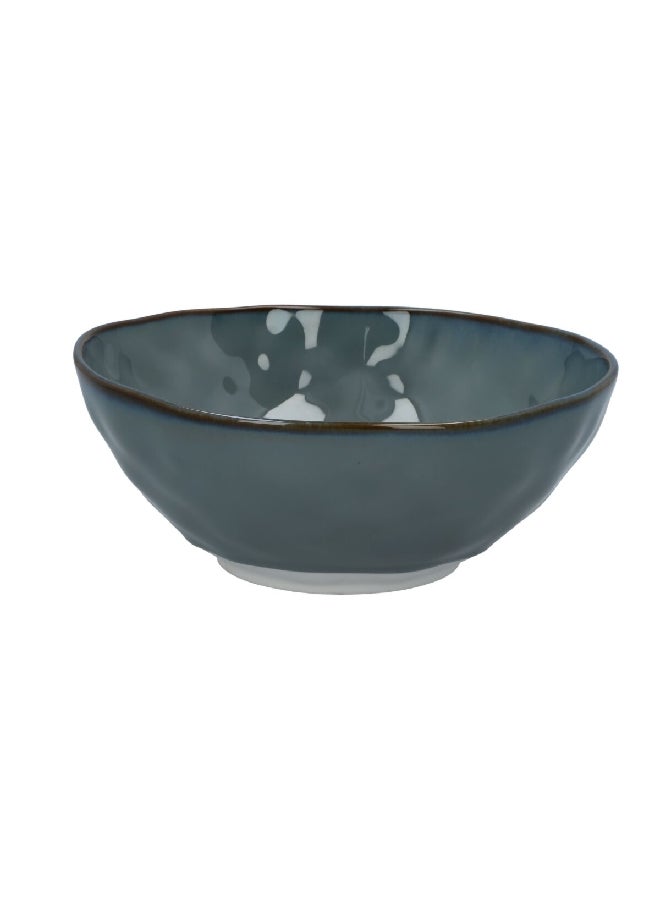 R2S Elegant Dishwasher Safe Round Shaped Porcelain Serving Bowl Dark Grey 24.6 x 24.8 x 6.075 cm R2023#INTC