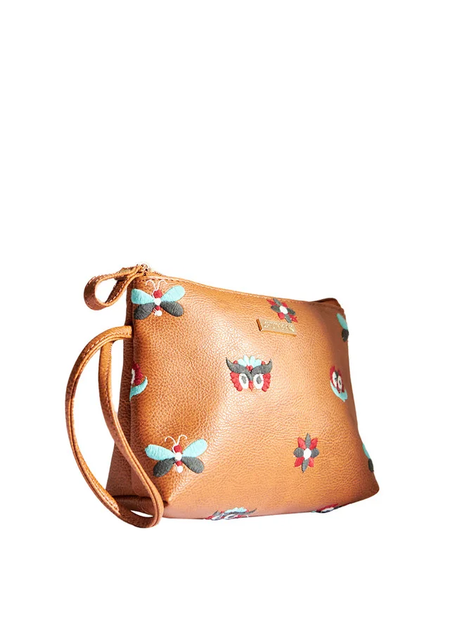 Chumbak Owl Eyes Embroidered Pouch