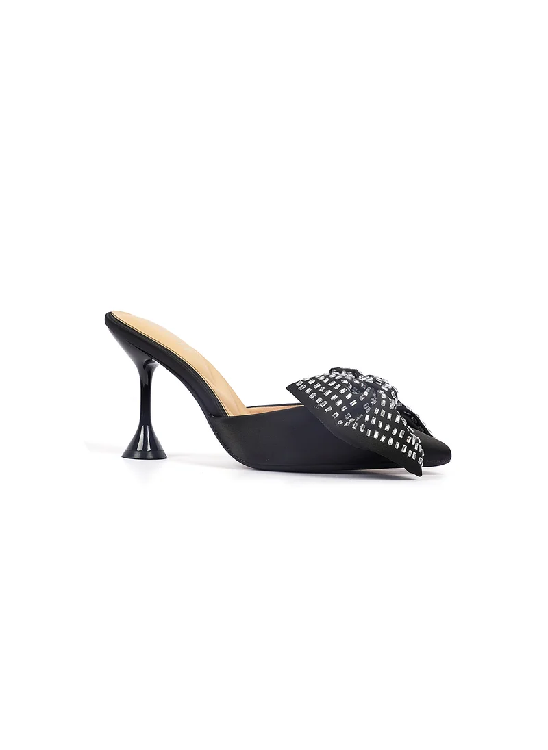 كيوبل Womens satin heeled mules