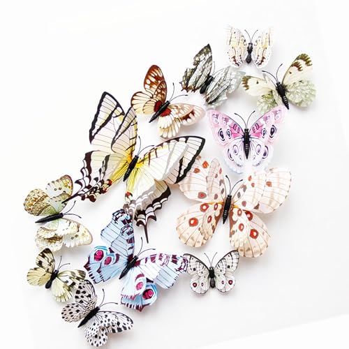 OPSEAM Butterfly Wall Decor 2448 PCS 3D Butterflies Stickers for Party Decorations with Magnets White 24 - Image 1