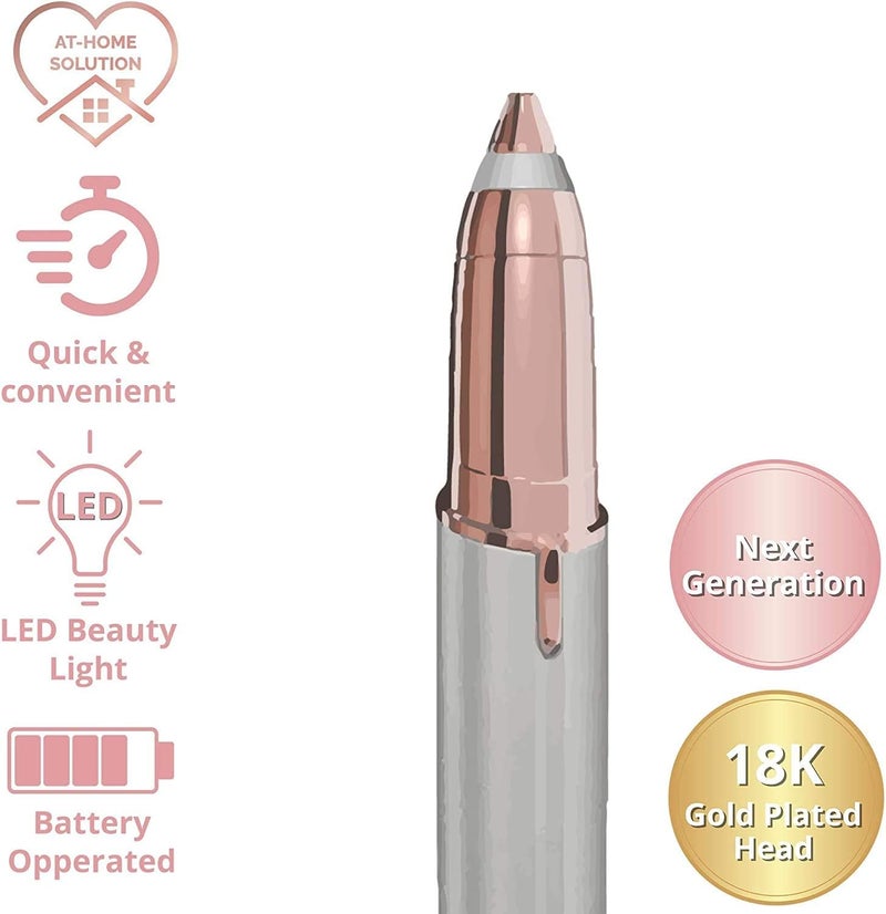 N.C CYY Eyebrow Hair Remover, Eyebrow Shaper for Women, Painless-Precision Eyebrow Trimmer Brows Epilator Eye Brow Facial Face Razor for Face Lips Nose Facial Hair Removal with LED Light (White) - Image 1