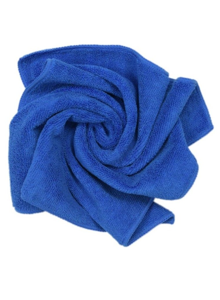 Loquat Premium Microfiber Detailing Towels, 340 GSM Lint Free Car Buffing Waxing Polishing Drying Towel, Pack of 5 (Blue，30x70CM) - Image 4