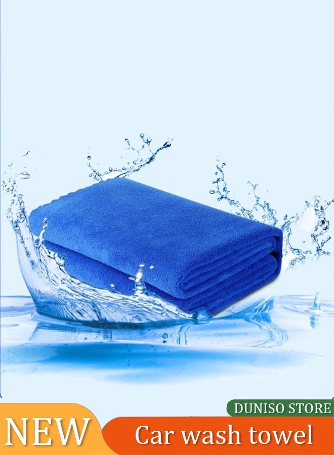 Loquat Premium Microfiber Detailing Towels, 340 GSM Lint Free Car Buffing Waxing Polishing Drying Towel, Pack of 5 (Blue，30x70CM) - Image 1