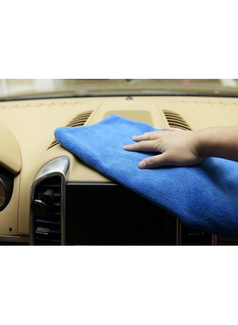 Loquat Premium Microfiber Detailing Towels, 340 GSM Lint Free Car Buffing Waxing Polishing Drying Towel, Pack of 5 (Blue，30x70CM) - Image 5