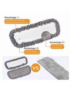 dreamons link Microfiber Spray Mop Replacement heads Fix for Deerma Spray Mop for Wet/Dry Mops,3 pcs Washable Flat Mop Head Pads Fits Most 11”-13” Hook and Loop(Velcro) Floor Mop  - Image 2
