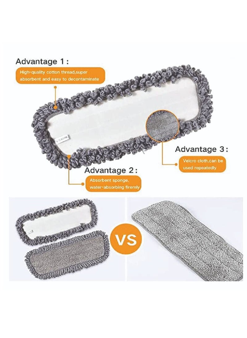 dreamons link Microfiber Spray Mop Replacement heads Fix for Deerma Spray Mop for Wet/Dry Mops,3 pcs Washable Flat Mop Head Pads Fits Most 11”-13” Hook and Loop(Velcro) Floor Mop  - Image 2