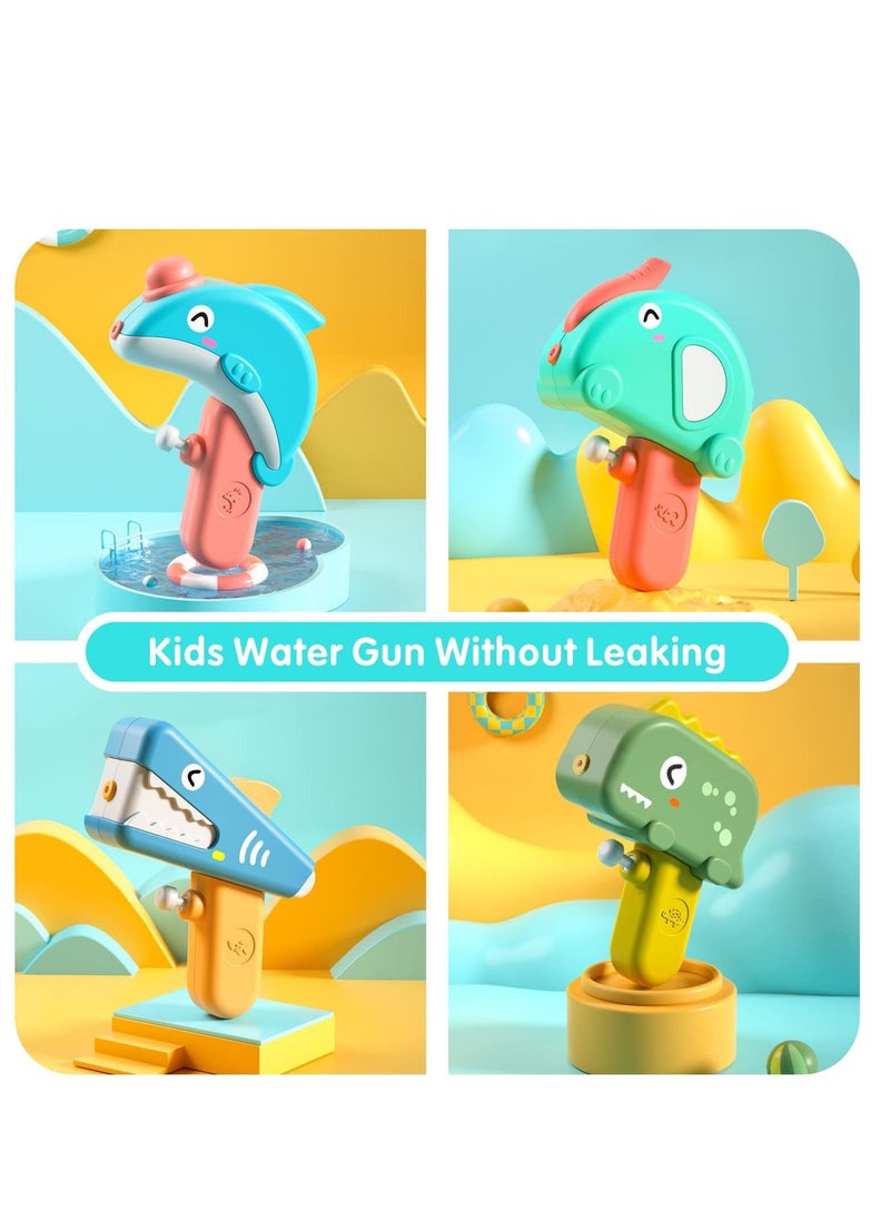 MIXDE - Water Guns,4 Pack Geometric Water Guns with Large Capacity for Kids,Cute Dinosaur Squirt Guns with 80ml Capacity,Summer Small Water Pistols Toys for Boys and Girls in Bath,Pool&Party - Image 1