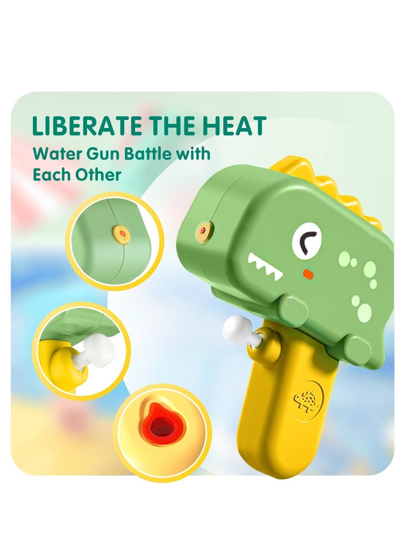 MIXDE - Water Guns,4 Pack Geometric Water Guns with Large Capacity for Kids,Cute Dinosaur Squirt Guns with 80ml Capacity,Summer Small Water Pistols Toys for Boys and Girls in Bath,Pool&Party - Image 1