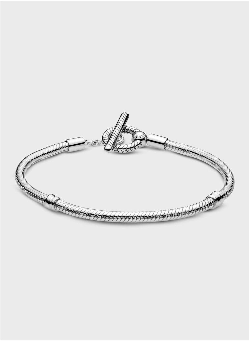 PANDORA - Pandora Moments T-Bar Snake Chain Bracelet - Image 1