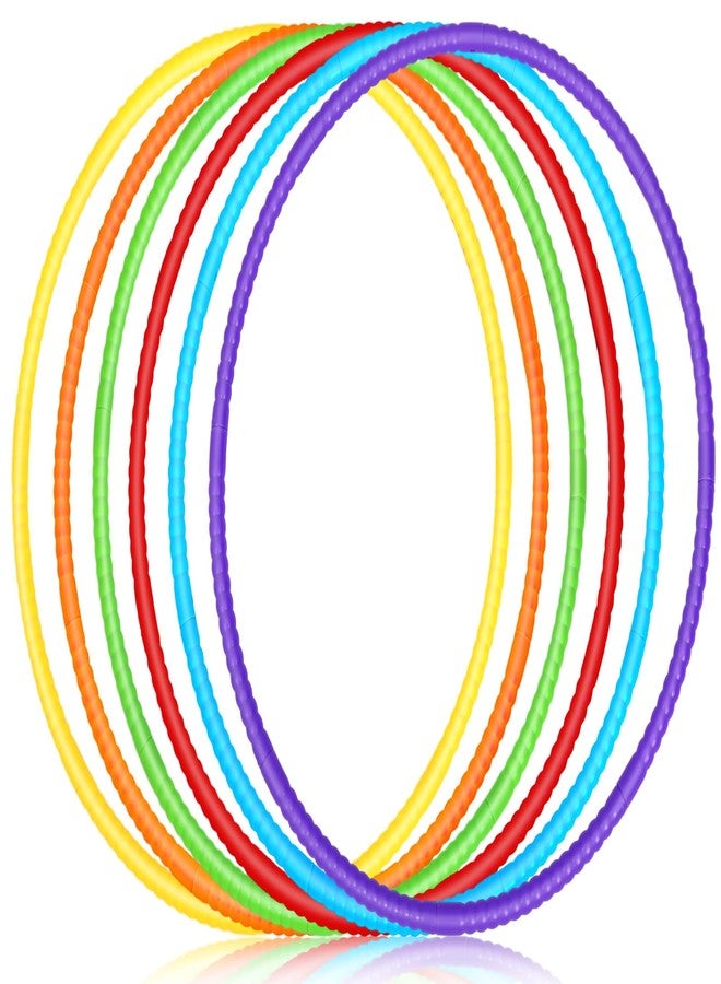 Sratte 6 Pcs Exercise Hoop Detachable Adjustable Plastic Hoops Snap Together Toy Ring Color Playground Toys for Girls and Boys Party Games, Sports, Exercise, Dog Training(28 Inch,Stylish Colors) - Image 1