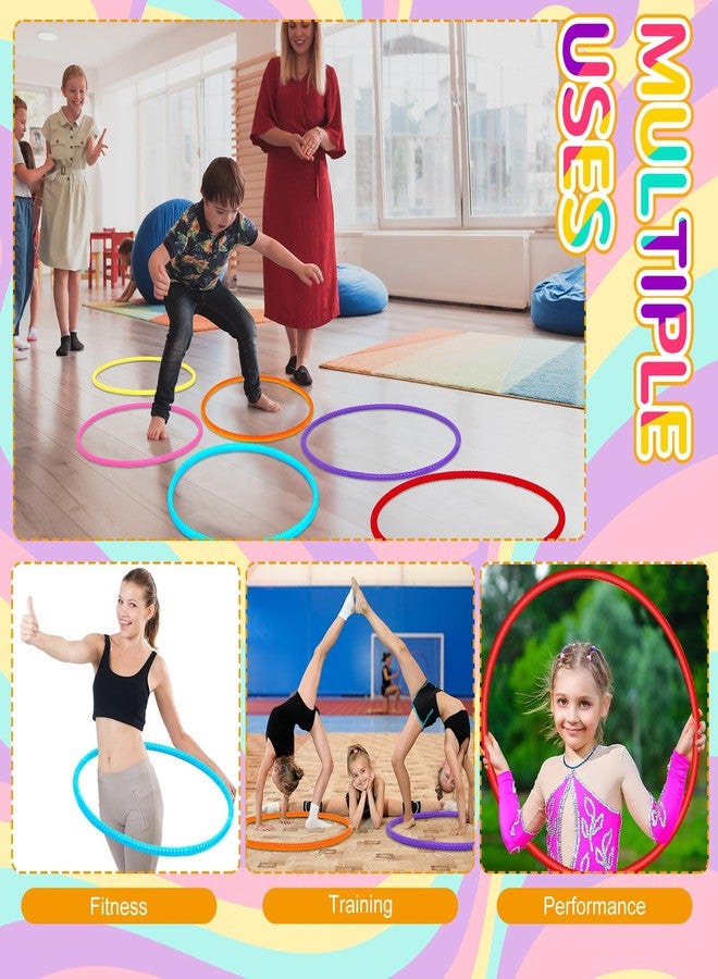 Sratte 6 Pcs Exercise Hoop Detachable Adjustable Plastic Hoops Snap Together Toy Ring Color Playground Toys for Girls and Boys Party Games, Sports, Exercise, Dog Training(28 Inch,Stylish Colors) - Image 4