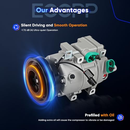 ECCPP AC Compressor 2006-2012 Fit for Hyundai Azera Santa Fe Sonata for Kia Magentis Optima Sorento AC Compressor with Clutch - Image 5