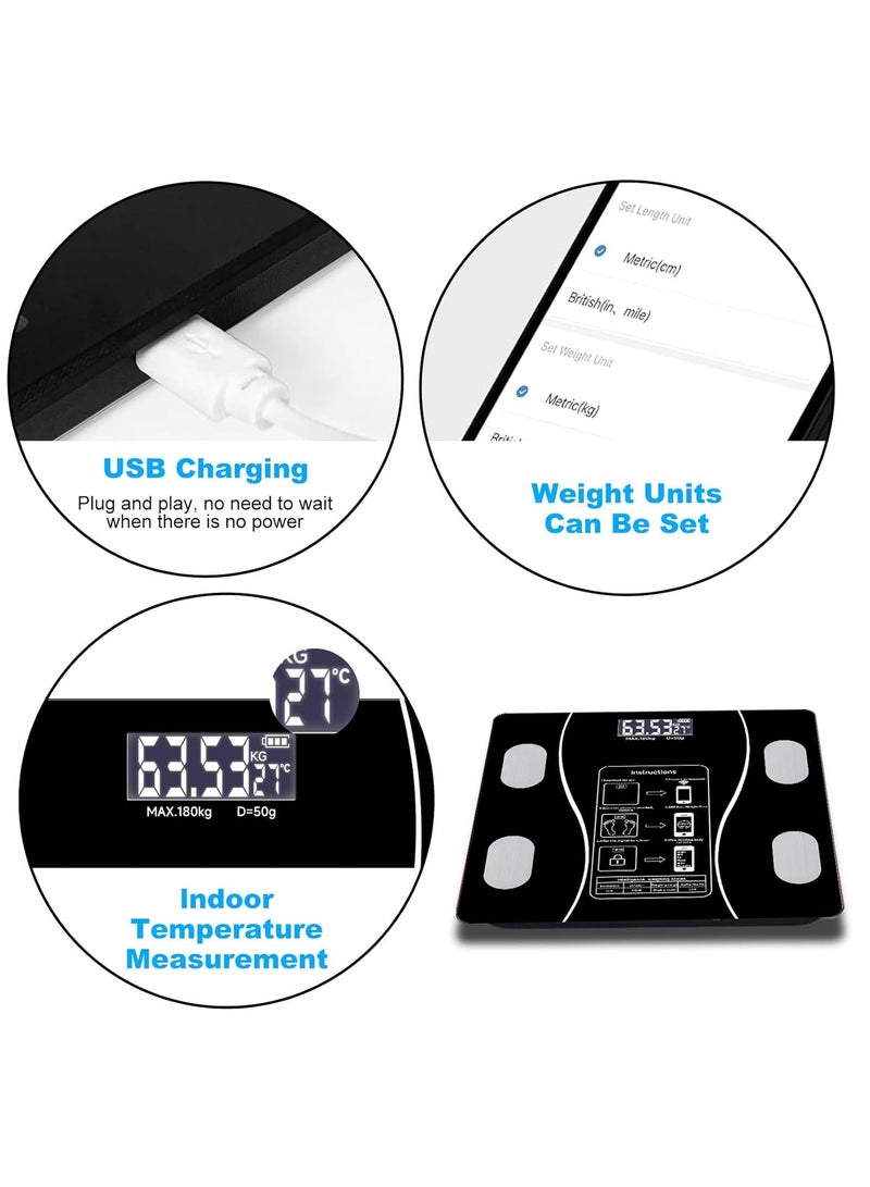 Digital Smart Weight Scale, Bluetooth / Wireless Body Fat Scale with Smartphone App, Digital Bathroom Scale for Body Weight, Body Composition Analysis, Highly Accurate BMI Scale. - Image 4