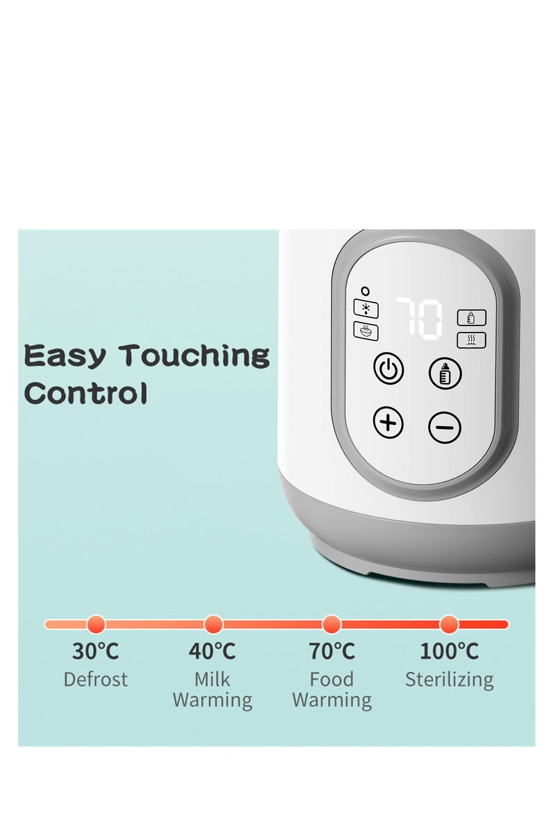 فلوشرينيك جهاز تسخين زجاجات الرضاعة، جهاز تعقيم زجاجات الرضاعة وتسخين الطعام سريع ومتعدد الاستخدامات مزود بتحكم ذكي في درجة الحرارة ومؤقت، مناسب لحليب الأم أو حليب الأطفال، مزود بوظائف تذويب الجليد والحفاظ على الدفء وتسخين برطمانات طعام الأطفال. - Image 3