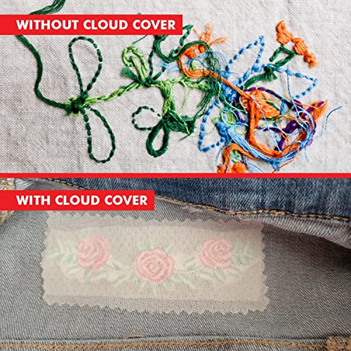 Superpunch Cloud Cover Stitch 12 inch x 10 Yard Roll, SuperStable Lightweight Stabilizer, Over The Back Fusible, Iron On Soft Cutaway Stabilizer for Embroidery Machines Backing - Black - Made in USA - Image 5