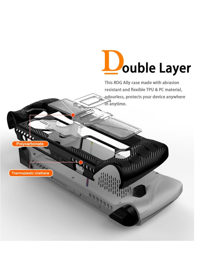 Compatible with ROG Ally Case PC+TPU Anti-Drop Anti-Scratch Protective Case for Asus ROG Ally Handheld Game 7.0 Inch (Black)  - Image 2