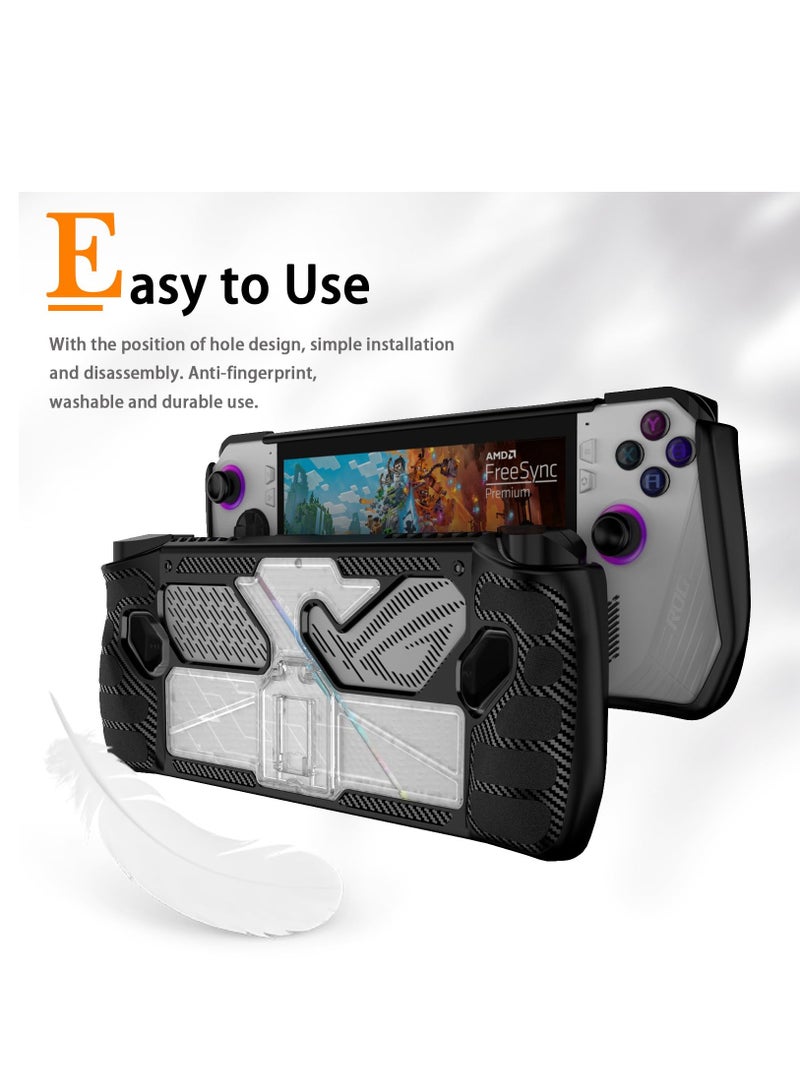 Compatible with ROG Ally Case PC+TPU Anti-Drop Anti-Scratch Protective Case for Asus ROG Ally Handheld Game 7.0 Inch (Black)  - Image 4