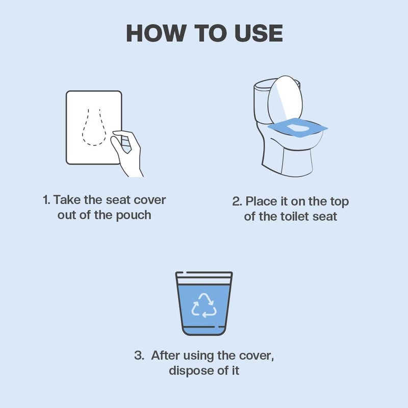 PEE SAFE أغطية مقاعد المرحاض القابلة للتصرف من بي سيف | 40 ورقة صديقة للبيئة للحماية من الجراثيم | تقلل من خطر التهاب المسالك البولية | للمراحيض العامة | مناسبة للسفر - Image 5