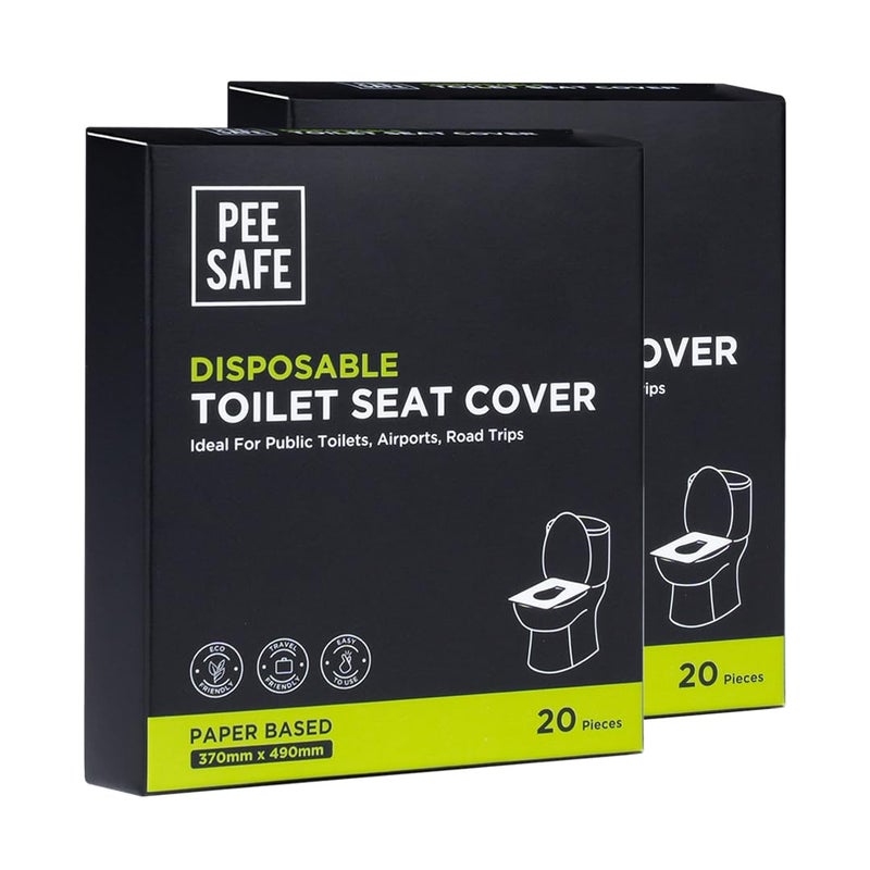 PEE SAFE أغطية مقاعد المرحاض القابلة للتصرف من بي سيف | 40 ورقة صديقة للبيئة للحماية من الجراثيم | تقلل من خطر التهاب المسالك البولية | للمراحيض العامة | مناسبة للسفر - Image 1