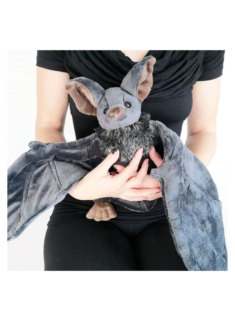 Zikra Bat Plush Toys, 12 inches Stuffed Animals Plush Doll, Creepy Goth Bat Stuffed Animal Lifelike Bats Toys, Grey - Image 3